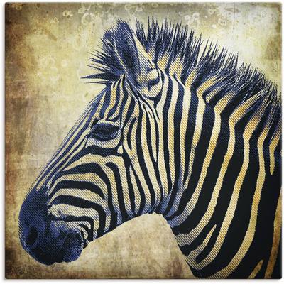 Wandbild ARTLAND "Zebra Porträt PopArt", braun (farbe bild(er): braun), B:70cm H:70cm, Canvas, Leinwand, Bilder, als Leinwandbild in verschied. Größen Image