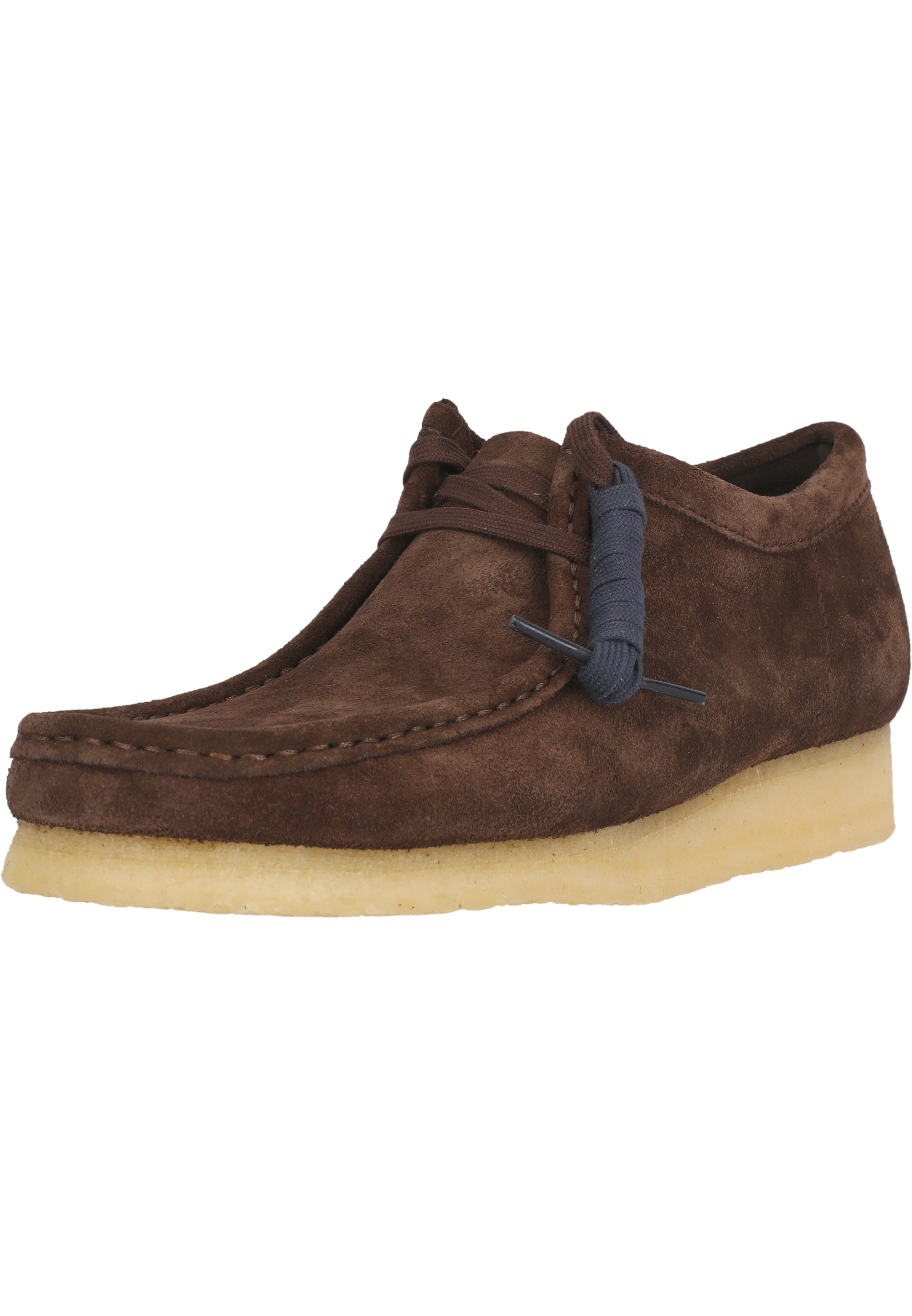 Schnürschuh CLARKS "Wallabee", Herren, Gr. 46, braun, Leder, Schuhe Schnürschuh, mit unnachahmlicher Kreppsohle