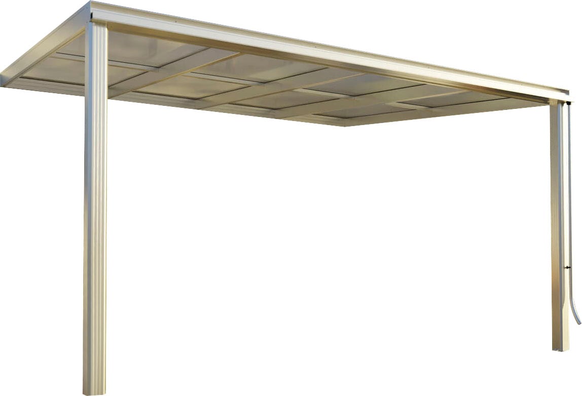 Terrassendach BECKMANN "Exklusiv Gr. 6", weiß, B:407cm T:321,7cm, Aluminium, Kunststoff, Terrassenüberdachungen