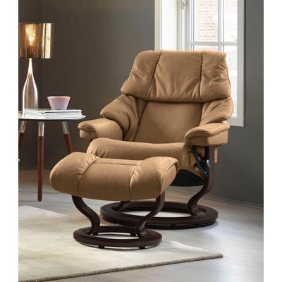 Relaxsessel STRESSLESS "Reno", braun (taupe paloma), B:75cm H:96cm T:75cm, Leder BATICK: BATICK ist ein leicht korrigiertes, durchgefärbtes und genarbtes Möbelleder, bei dem die meisten Unebenheiten und Spuren in der Regel entfernt wurden., Leder... Image