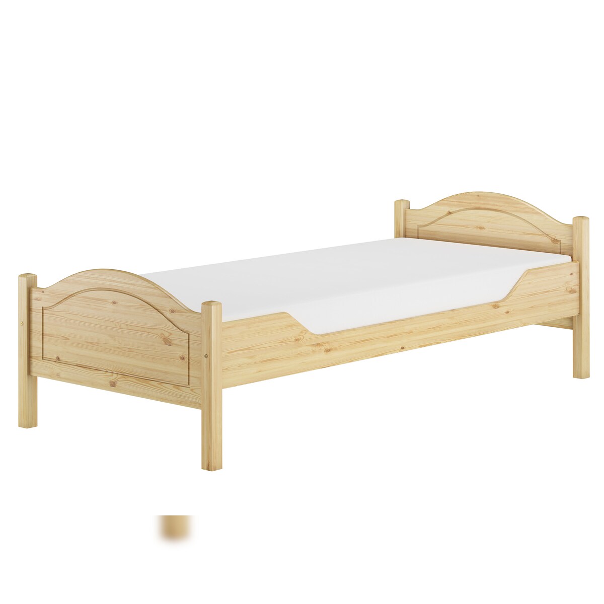 Erst-Holz Überlanges Einzelbett 100x220 Kiefer Massivholz Landhausstil V-60.30-10-220 Rollrost und Matratze inkl. Image