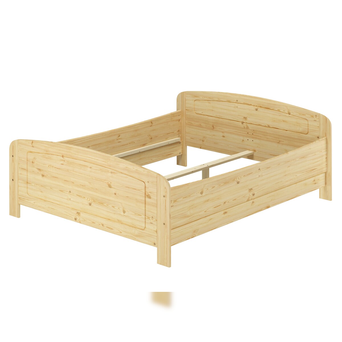 Erst-Holz Extra hohes Massivholzbett 200x200 Doppelbett Zubehör wählbar V-60.44-20 Federholzrahmen und Matratze inkl. Image