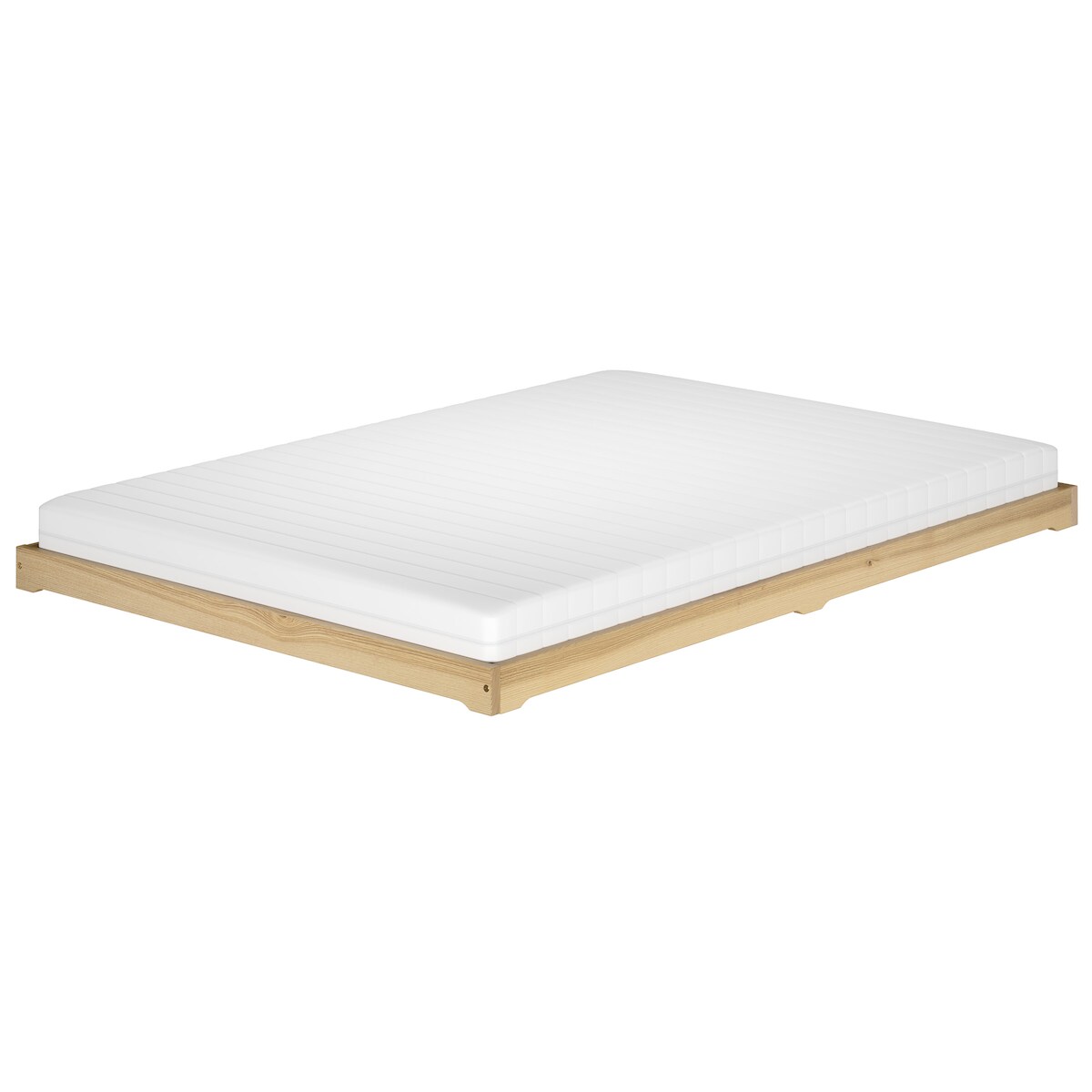 Erst-Holz Futonbett platzsparend extra niedriges Bodenbett 140x200 Esche lackiert V-60.47E-14 Rollrost und Matratze inkl. Image