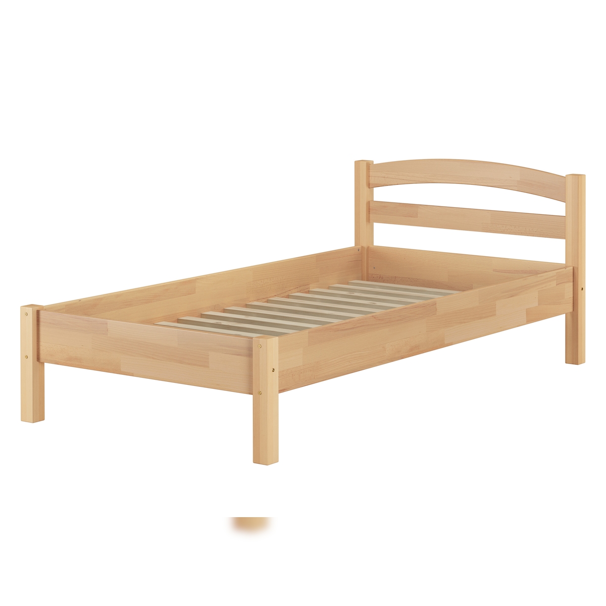 Erst-Holz Überlanges Holzbett Buche natur 100x220 Holzbett Zubehör wählbar V-60.73-10-220 Rollrost inkl. Image