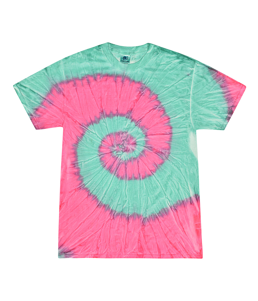 Tie-Dye CD100Y Youth Tie Dye Top in Mint Fusion size Large | Cotton
