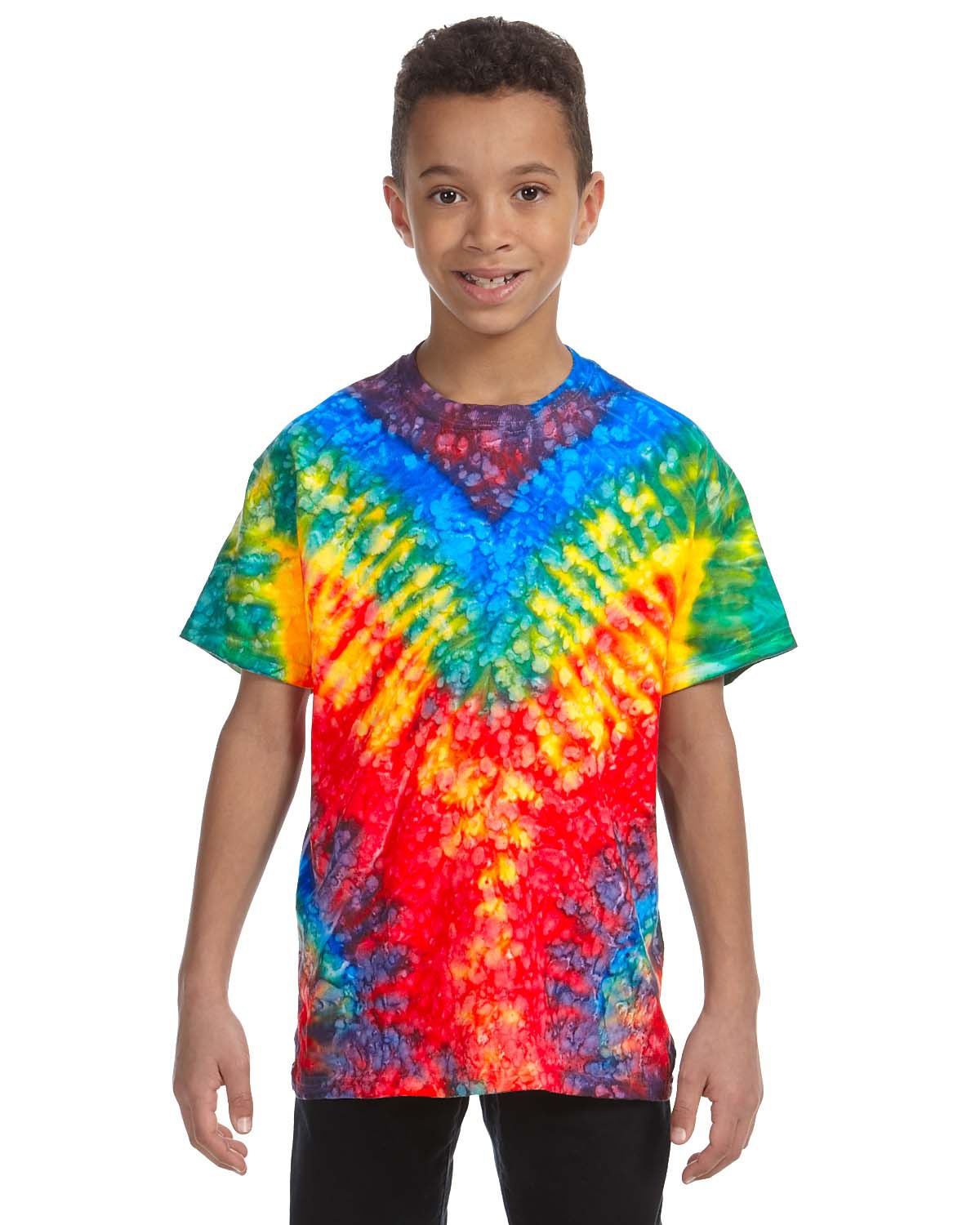 Tie-Dye CD100Y Youth Tie Dye Top in Woodstock size Large | Cotton