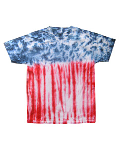 Tie-Dye CD100Y Youth Tie Dye Top in Flag size Large | Cotton