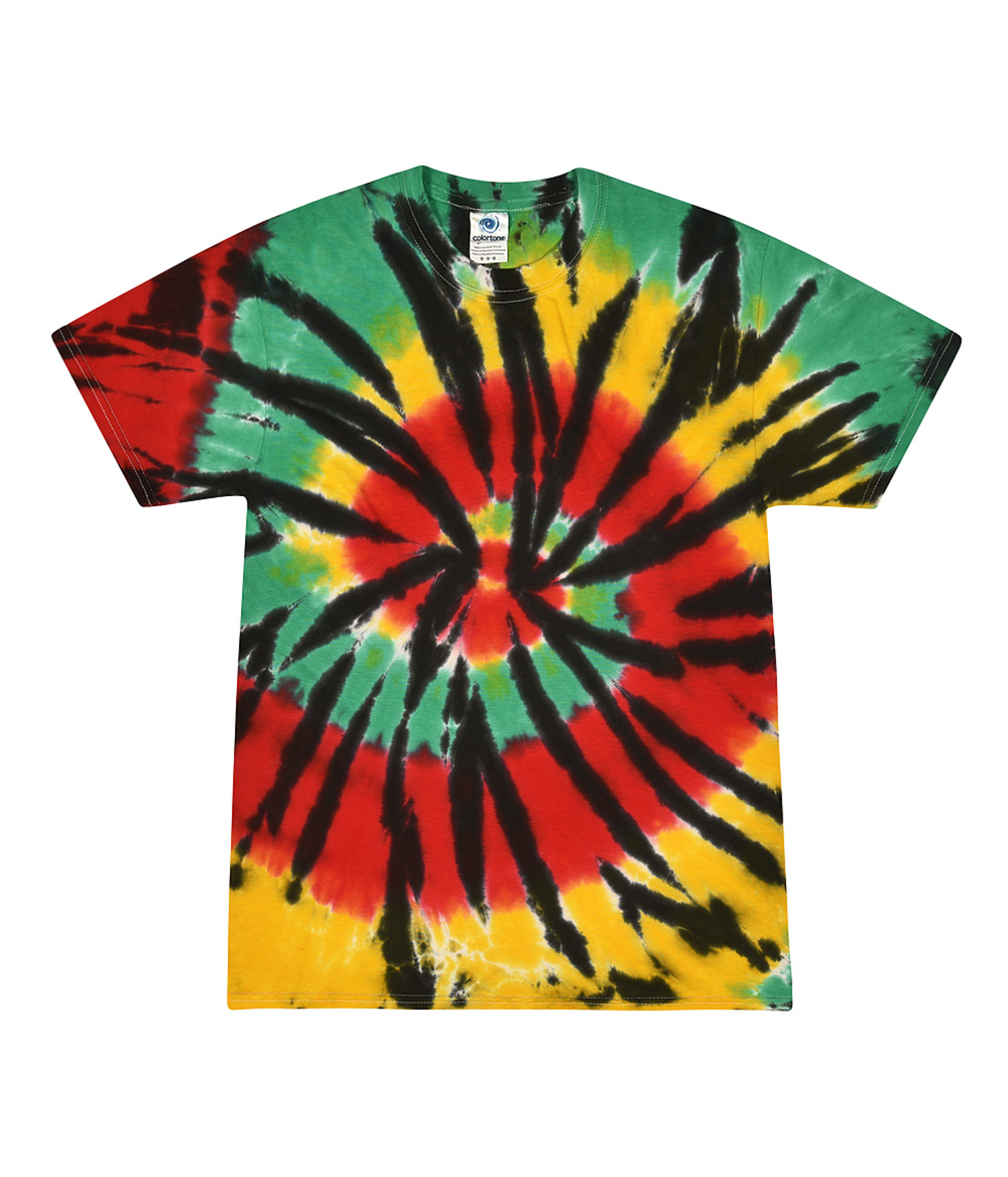 Tie-Dye CD100Y Youth Tie Dye Top in Rasta Web size XS | Cotton