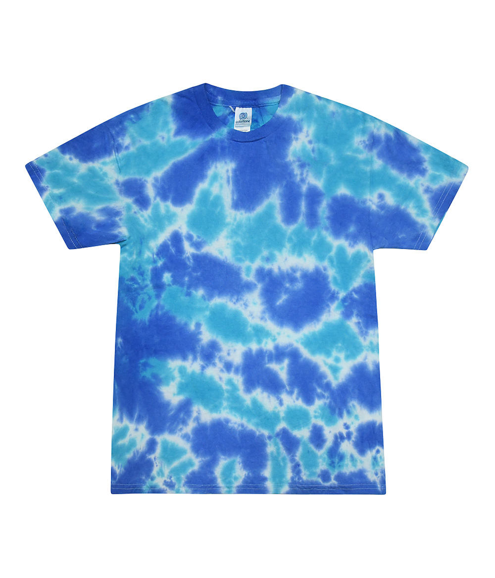 Tie-Dye CD100Y Youth Tie Dye Top in Multi Blue size Small | Cotton