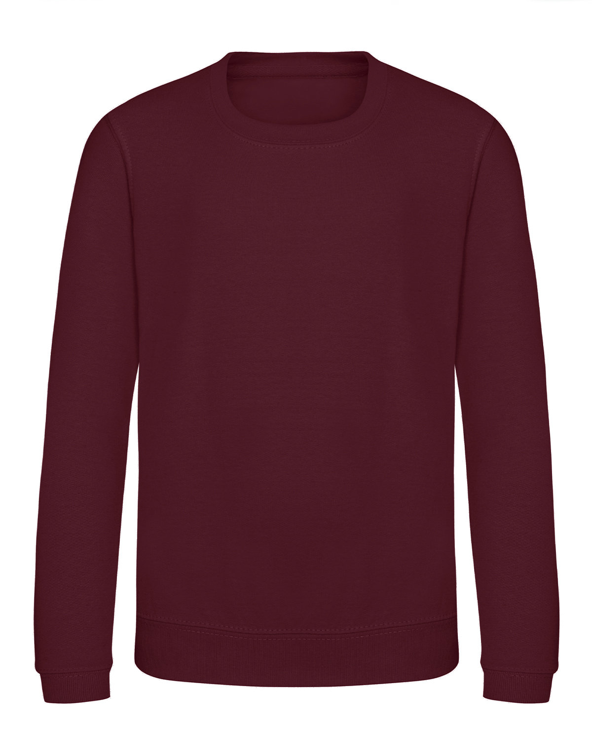Just Hoods By AWDis JHY030 Youth College Crew T-Shirt in Burgundy size Small | Cotton/Polyester Blend