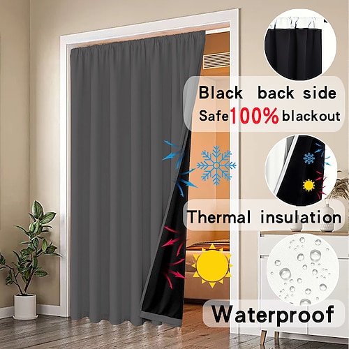 Rideaux rideaux couleur unie rideau occultant panneau moderne minimaliste rideaux isolants thermiques pour salon, chambre, balcon, porte, cabine d