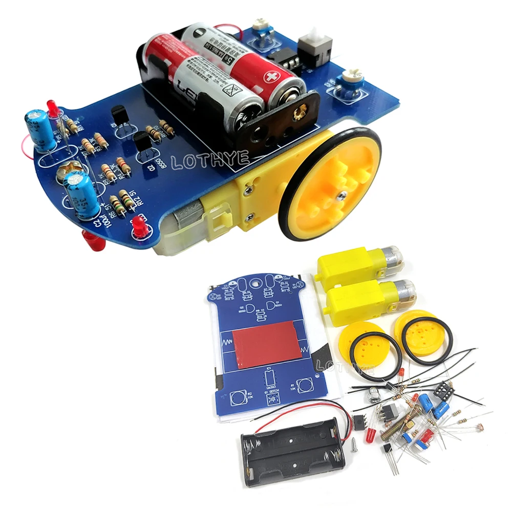 D2-1 Intelligent Tracking Car DIY Kit Smart Line Cruise Toy Car DIY Electronic Welding Parts
