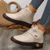 Pu Leder rote Stiefel Frau weichen Boden ortho pä dische Herbst Winter Schuhe Frauen plus Größe Fleece Stiefeletten für Frauen Mutter Mokassins