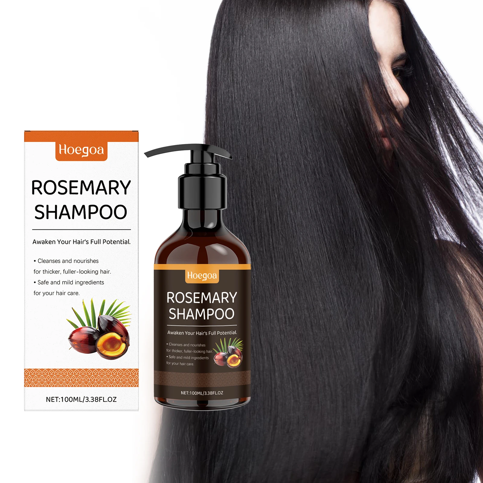 Batana-Öl-Shampoo, beruhigende Kopfhaut, stellt geschädigtes, gespaltenes Haar wieder her, stärkt das Ölkontrolle, das Nachwachsen der Haare nährt, Anti-Schuppen-Shampoo Image