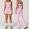 Abbigliamento da donna 2 pezzi Tuta da allenamento Set da yoga Abbigliamento sportivo Abbigliamento da palestra Vita alta Pantaloni a zampa d
