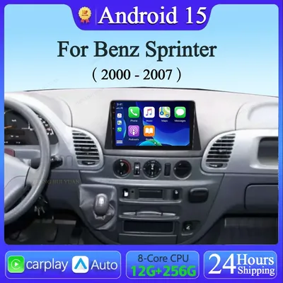 Android 15 12+256GB CarPlay Auto For Benz Sprinter 2000 - 2007 GPS Car Radio Multimedia Video Player GPS stereo Head Unit 4G