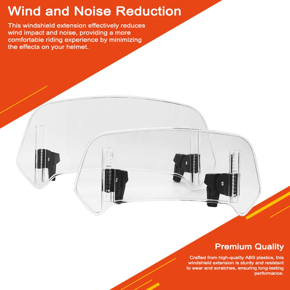 Motorrad-Windschutzscheibenabweiser, verstellbare Clip-on-Windschutzscheibe, universell für die meisten Motorrad-Dirtbikes mit Windschutzscheibe Image