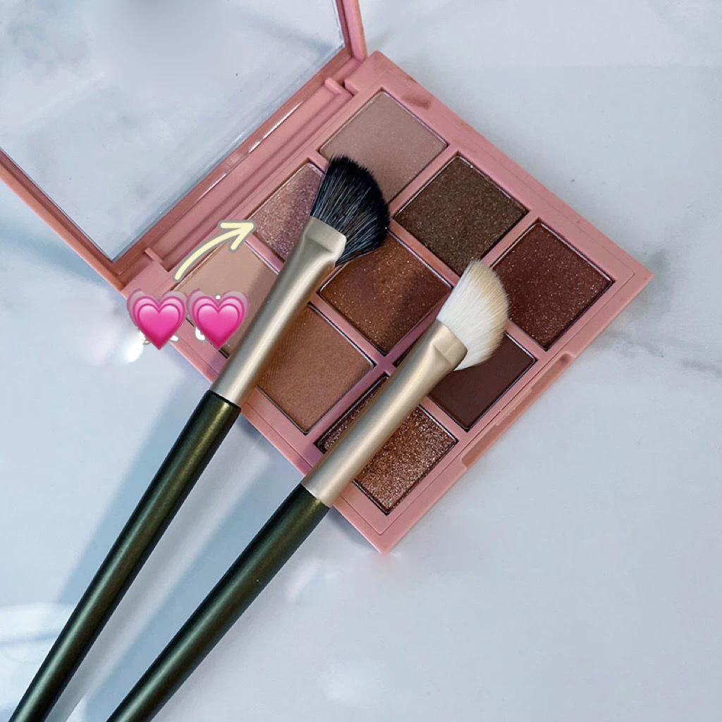 Flache, abgewinkelte, halb fächerförmige Nasenschattenpinsel, professionelle weiche Lidschatten-Nasenkontur-Make-up-Pinsel, Schönheitskosmetik-Werkzeuge Image