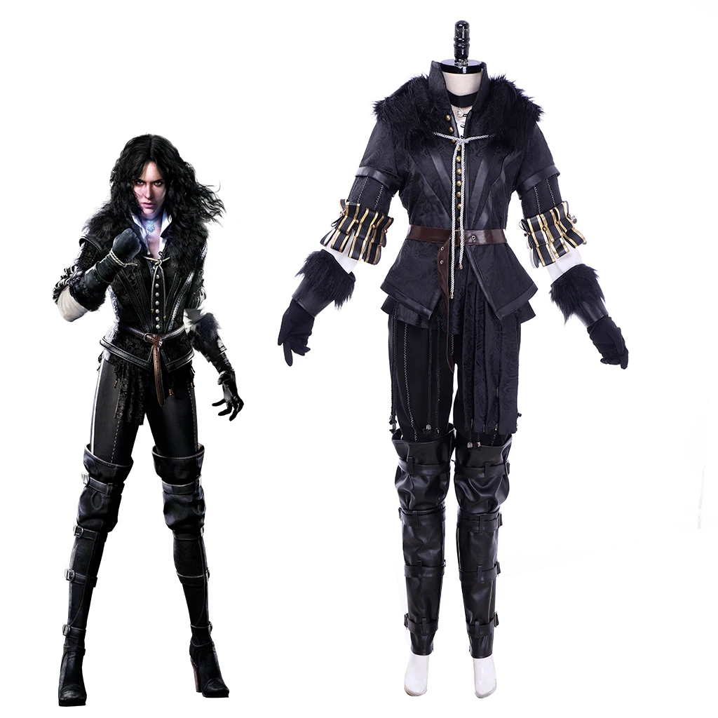 TV Yennefer Cosplay Jagd Kostüm Für Frauen Retro Schwarz Uniform Anzug Halloween Karneval Party Hexe Disguise Outfits Image