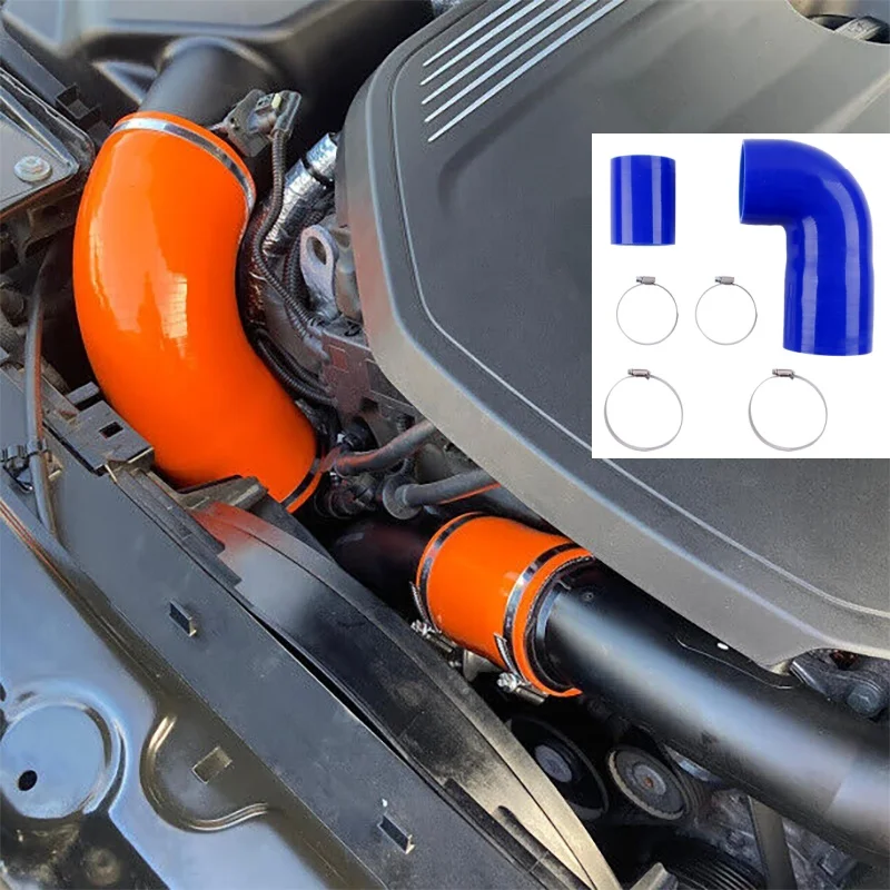 2PCS Für BMW M140i M240i 340i 440i B58 Motor Auto Silikon Induktion Ansaugrohr Rohr Schlauch Mit 4 klemmen Image