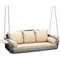 3 Person Porch Swing Patio Wicker Hanging Porch Swing Chair Outdoor Rattan Swing Bench with Cushion and Pillow for Garden