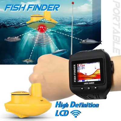 Sonar Fish Finder Wireless Sensor 60M Water Depth LUYA Echo Sounder Fishing Portable Watch Fish Finder Rechargeable Fish Finder