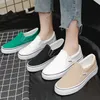 Weiß Leinwand Schuhe Frauen Paar Slip auf Flache Bequeme Casual Schuhe Mode Plattform Damen Vulkanisierte Schuhe Zapatillas Mujer