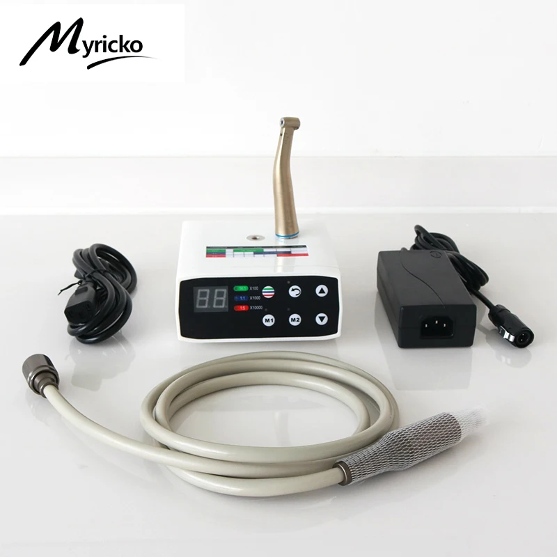 Dental Bürstenlosen Elektromotor LED Mircomotor 1:5/1:1 Fiber Optic Contra Winkel Niedrige Geschwindigkeit Handstück Zahnarzt Labor Ausrüstung Image