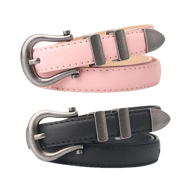 Einfache Retro frauen Rosa Gürtel Mode Lässig Jeans Zubehör Pu Leder Gürtel Hip Hop Y2k Mädchen Pin Schnalle Bund Image