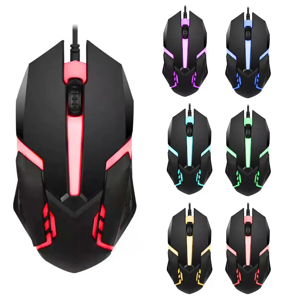 USB-verkabelte Gaming-Maus mit Hintergrundbeleuchtung, professionelle Gamer-Mäuse, 1000 DPI, 3 Tasten, leise Maus, ergonomische Computermaus für PC und Laptop