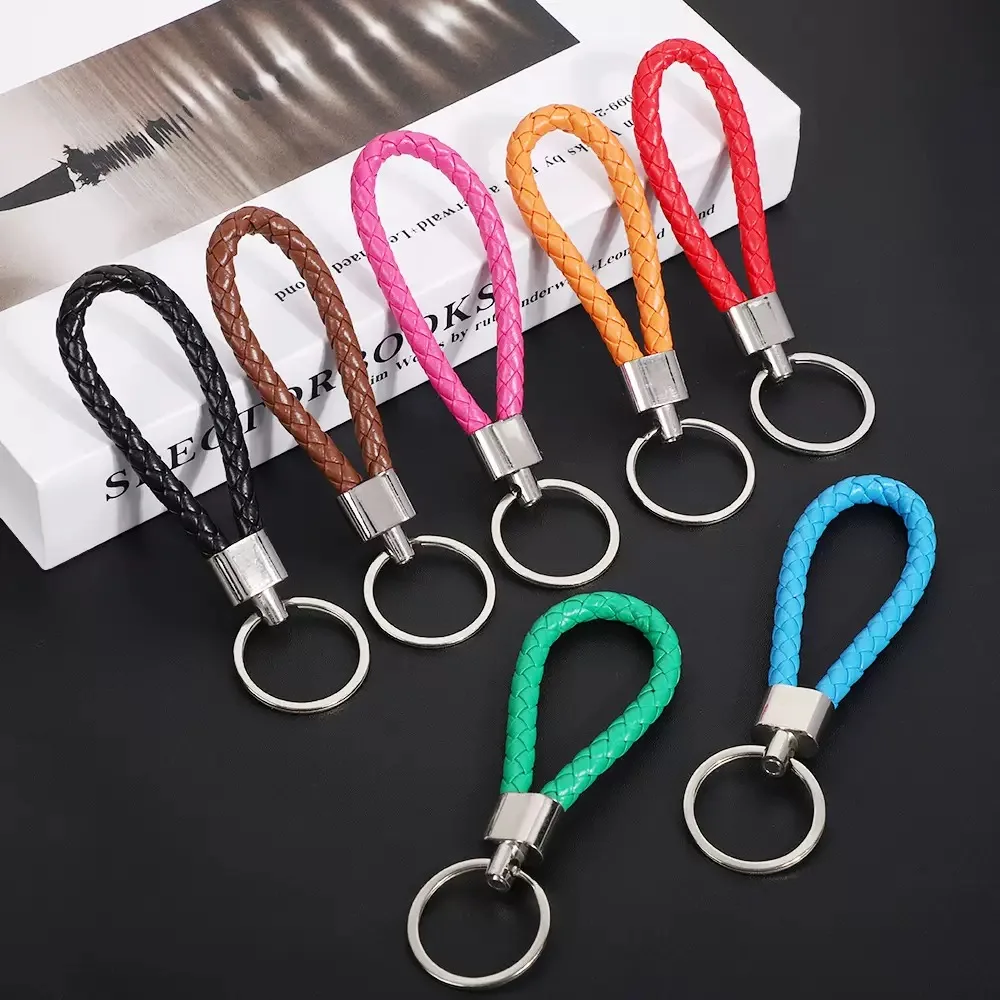 Stilvoller mehrfarbiger Lederseil, Motorradzubehör, Schlüsselanhänger, Unisex, Outdoor, Radfahren, Auto, Schlüsselanhänger, Paar, Geschenk, tägliche Ornamente Image