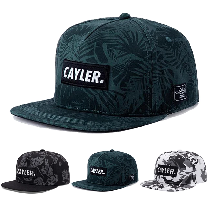 Neue trendige CAYLER Leaf Rose Flat Edge Hut Herren Street Hip Hop Hut Damen Outdoor Radfahren Sonnenschutz Hut verstellbare Baseball Hut