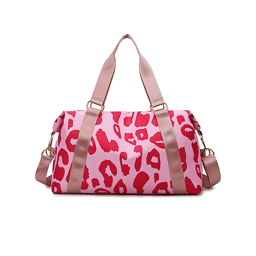 Borsa da viaggio impermeabile da donna con stampa leopardata: grande capacità, resistente ai graffi, elegante borsa a tracolla per palestra, spiaggia e gite del fine settimana