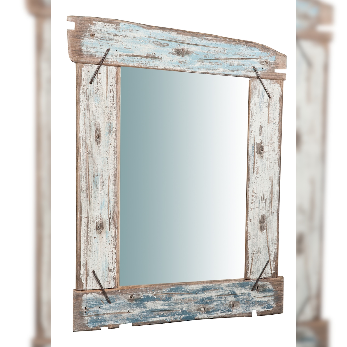 BISCOTTINI INTERNATIONAL ART TRADING Biscottini Schlafzimmerspiegel 65,5x3,5x86 cm - Rechteckiger Badezimmerspiegel - Wandspiegel mit Holzrahmen - Dekorative Wandspiegel Image