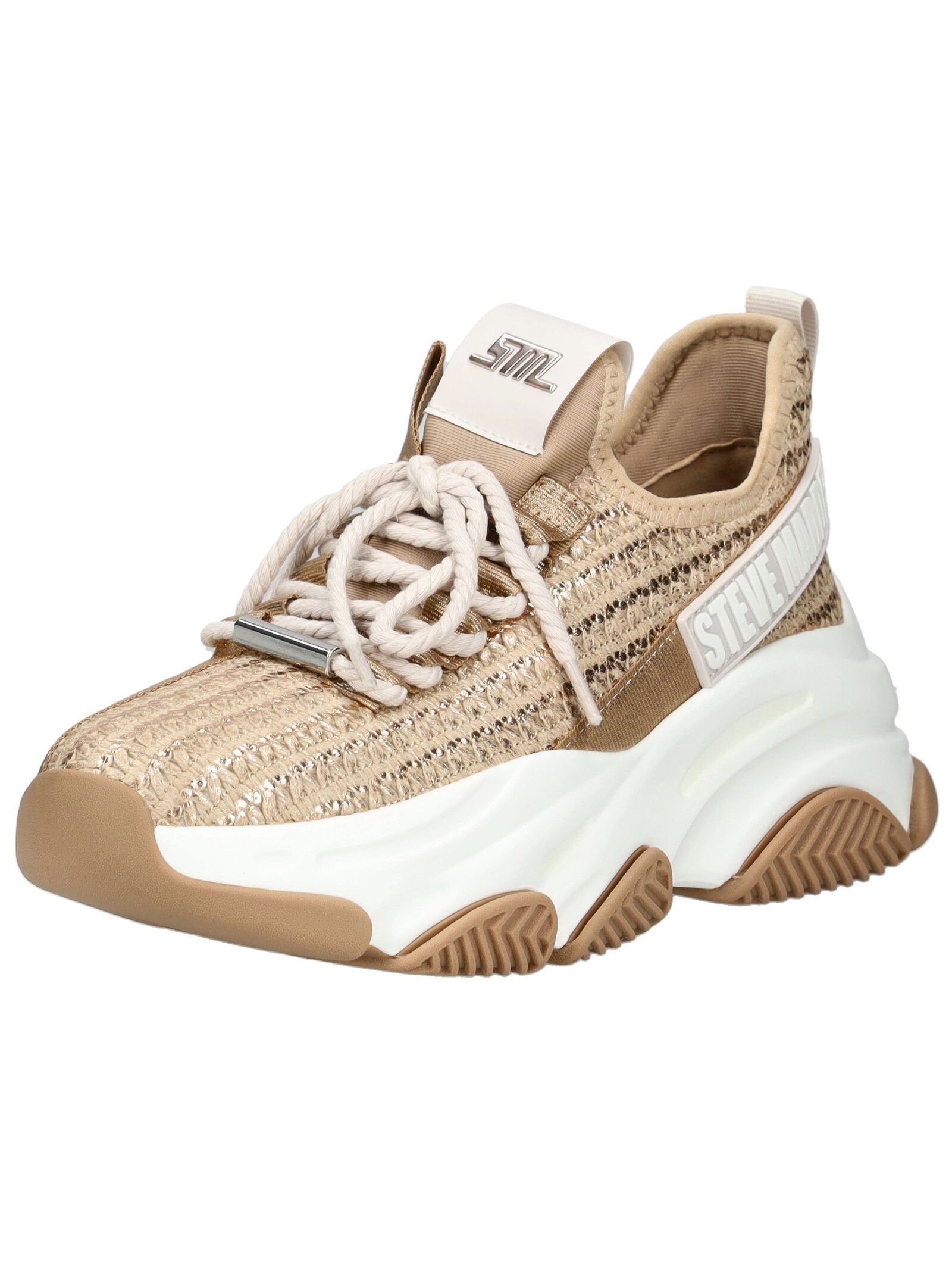 Sneaker STEVE MADDEN "STEVE MADDEN Sneaker Textil", Damen, Gr. 41, weiß (weiß, beige), Textil, Casual, Schuhe
