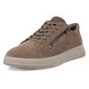 Sneaker ECCO "Move W", Damen, Gr. 41, grau (taupe), Veloursleder, Basic, Schuhe, Freizeitschuh, Schnürschuh, Halbschuh mit seitlichem Reißverschluss