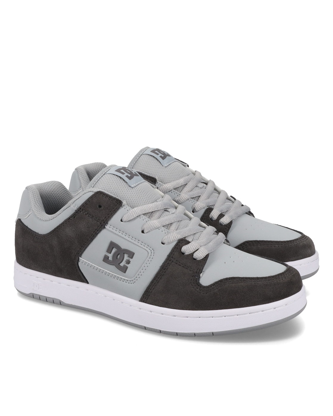 Sneaker DC SHOES "Manteca", Herren, Gr. 8,5(41), weiß (grau, grau, weiß), Obermaterial:Obermaterial: Leder (Kuh) / Futter: Textil / Außensohle: Gummi;, Schuhe Sneaker