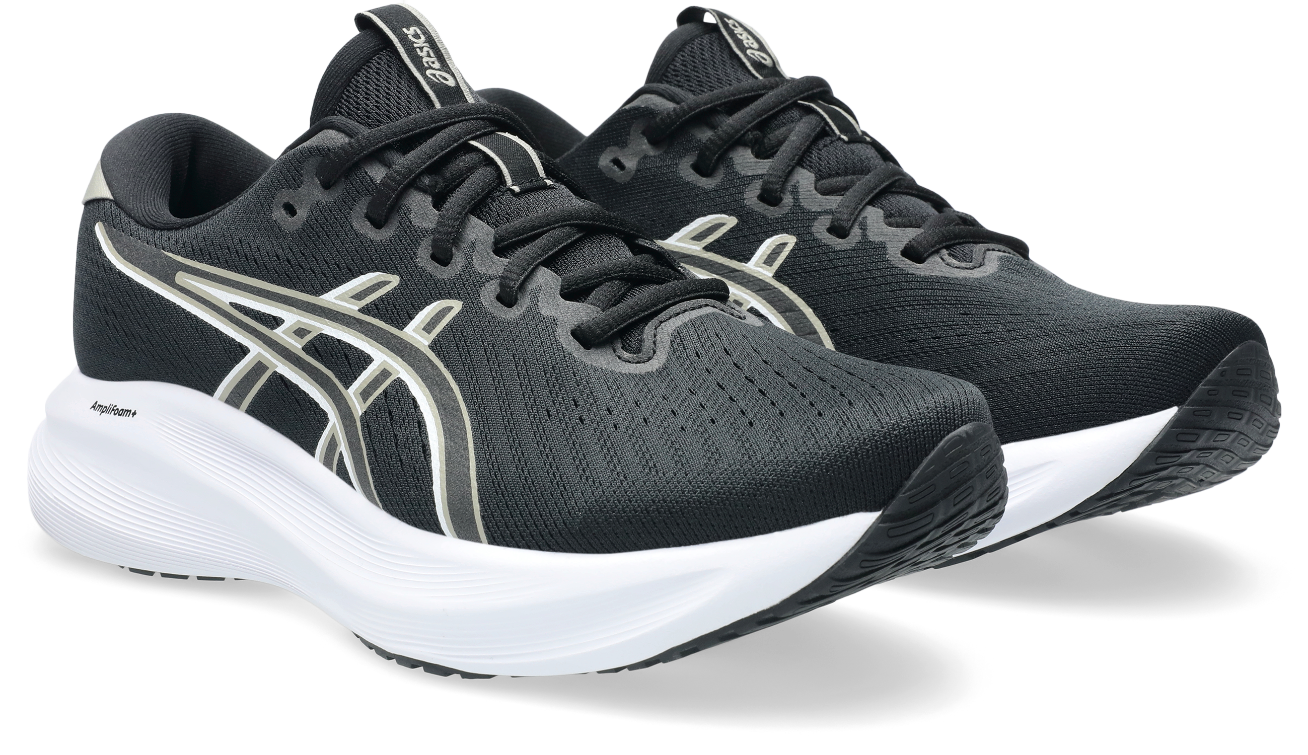 Laufschuh ASICS "GEL-EXCITE 11", Damen, Gr. 40, schwarz (schwarz, meteor grau), Textil, Schuhe Laufschuh