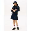 Skaterkleid TOMMY HILFIGER "ESSENTIAL SKATER DRESS L/S", Mädchen, Gr. 14 (164), N-Gr, blau (schwarz night navy), Web, Obermaterial: 72% Polyester, 23% Modal, 5% Elasthan, unifarben, casual, regular fit kniefrei, Rundhals, Langarm eingesetzt gerader...