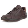 Sneaker ECCO "ECCO Soft 7 M", Herren, Gr. 43, dunkelbraun, camelfarben, Leder, sportlich, Schuhe, Freizeitschuh, Halbschuh, Schnürschuh mit genoppter Laufsohle