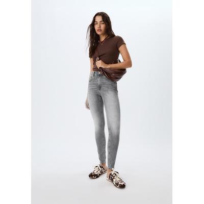 Stradivarius D07 Regular waist skinny jeans DARK GREY DENIM WASH 10