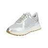 Sneaker GEOX "Geox Sneaker Leder/Textil", Damen, Gr. 38, grau (silber, grau), Leder, Textil, casual, Schuhe