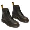Schnürboots DR. MARTENS "1460 Pascal 8 Eye Boot", Damen, Gr. 44, grün (dunkelgrün), Leder, klassisch, Schuhe, Schnürboots, Freizeitschuh mit Blockabsatz und Anziehlasche