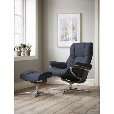 Relaxsessel STRESSLESS "Mayfair", blau (oxford blau paloma), B:79cm H:102cm T:73cm, Leder PALOMA: PALOMA ist ein durchgefärbtes Semianilin-Möbelleder mit natürlicher Narbung., Sessel, mit Cross Base, Größe S, M & L, Holzakzent Wenge Image