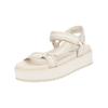 Riemchensandale STEVE MADDEN "STEVE MADDEN Sandalen Textil", Damen, Gr. 41, weiß (bone), Textil, casual, Schuhe
