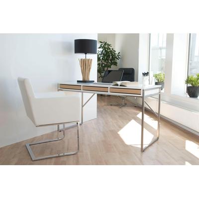 Schreibtisch HAMMEL FURNITURE "Mistral Bürotisch, Arbeitstisch, Tisch, Computertisch", weiß (eiche weiß pigmentiert), B:137,4cm H:75cm T:60cm, Tische, mit Gestell, B: 137,4 cm, Designmöbel Image