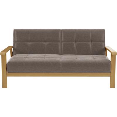 2,5-Sitzer SIT & MORE "Billund", grau (taupe), B:169cm H:88cm T:106cm, 100% Polyester, Sofas, Armlehnen aus eichefarbigem Buchenholz, verschiedene Bezüge und Farben Image