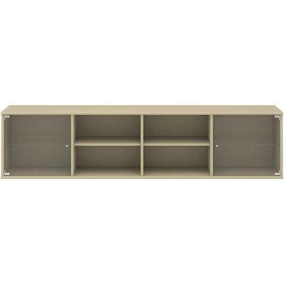 Regal HAMMEL FURNITURE "Mistral, Hochwertig Lowboard, hängend/stehend montierbar", beige, B:177cm H:42cm T:32,5cm, Regale, mit zwei Glastüren, B: 177 cm, lowboard, anpassungsbar Designmöbel Image