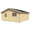 Garage LASITA MAJA "Falkland", beige (naturbelassen), B:575cm H:313,5cm L:575cm, Holzwerkstoff, Garagen, Garage + 2 Holztoren