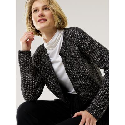 Walbusch Damen Cosy Strick-Jacke Bellino Schwarz noch offen: Muster Image
